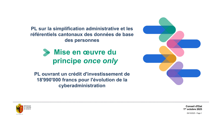 Simplification des relations avec l’administration: mise en œuvre du principe "once only"